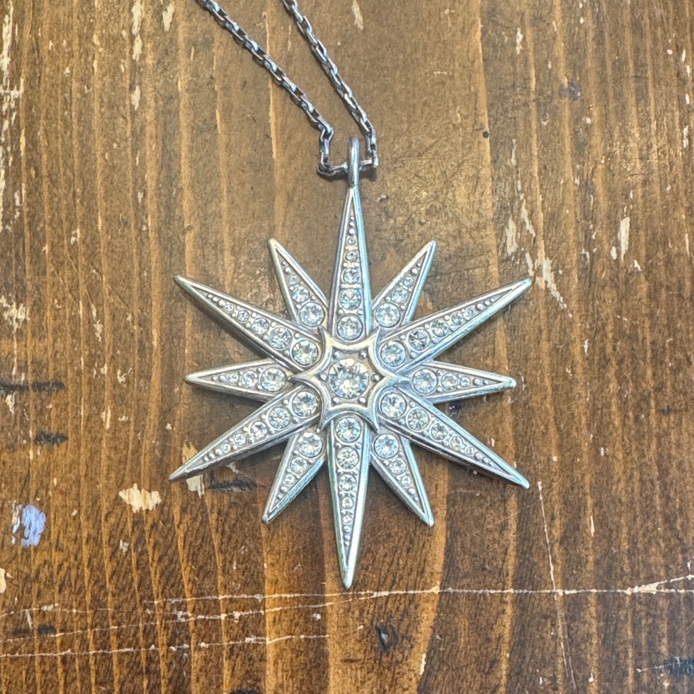 Silver Starburst Pendant Necklace Brighton